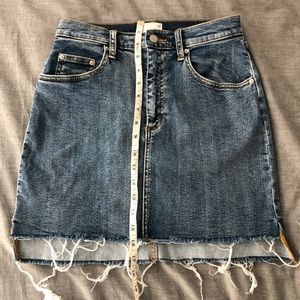 Aritzia Wilfred Free Cut Off Denim Skirt
